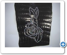 collection 2 strass rose on crocodile leather